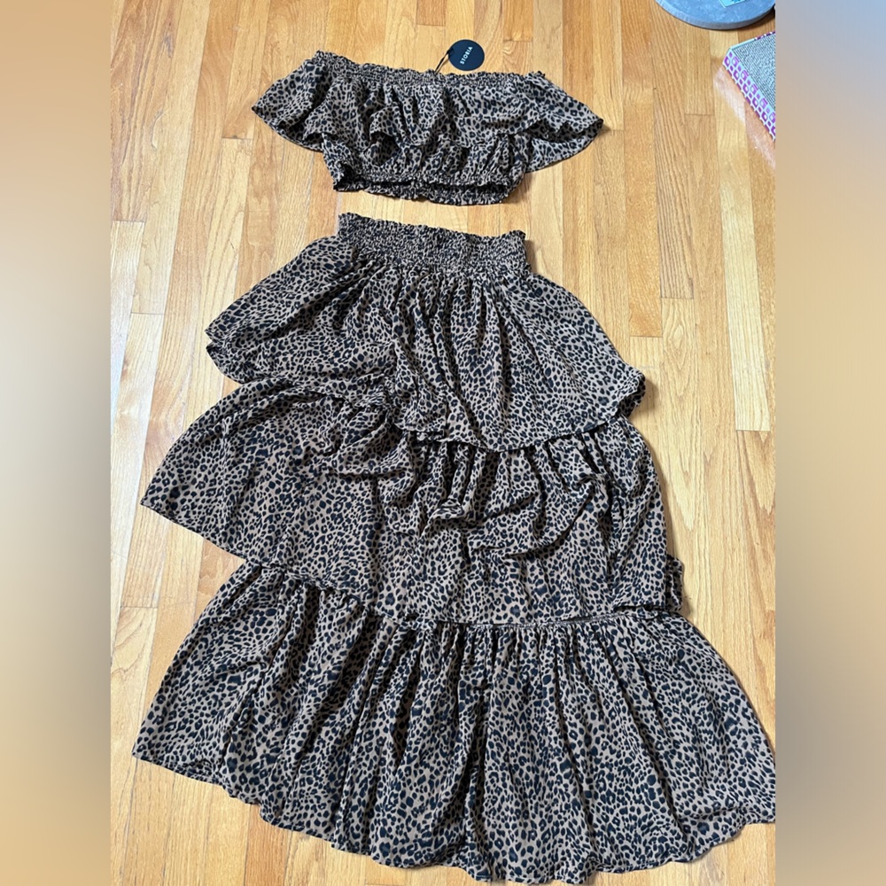 NWT Cheetah/Leopard Two-Piece Set